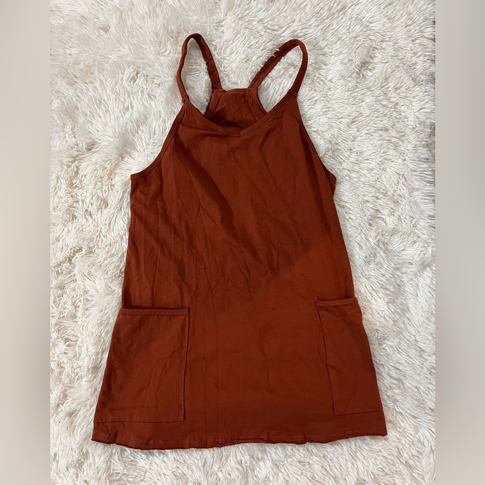 Dress with built in shorts, Rust color , size small